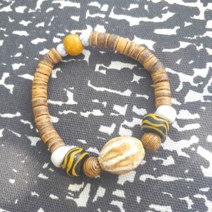 SOLD Handmade Stretchy Wood Unisex Bracelet